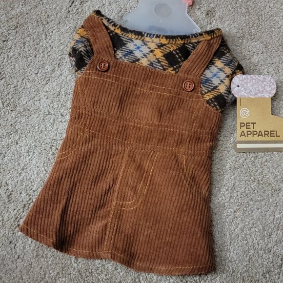 Pet Dress Dog or Cat Corduroy Brown xs ea. New w/ Tag! - Picture 1 of 8